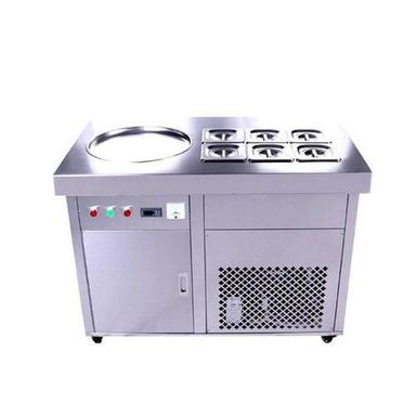 Grey Metallic Pan Ice Cream Machine