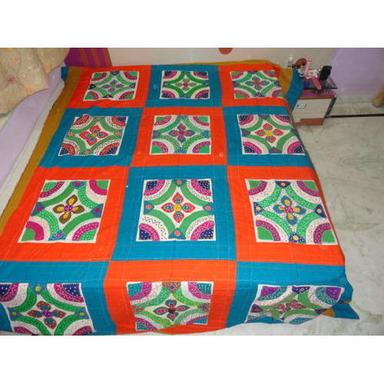 Custom Multi Color Katha Work Bed Cover
