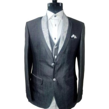 Grey Casual Mens 3 Piece Suit
