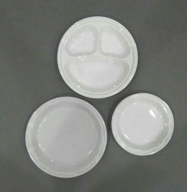 Milky White Plastic Disposable Round Plates