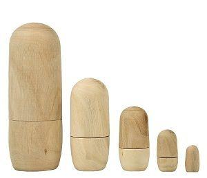 Wooden Unpainted Russian Nesting Doll 