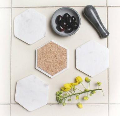 Natural Stone White Marble Coasters Sets