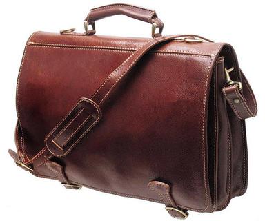 Herbal Product Brown Leather Briefcase Bags