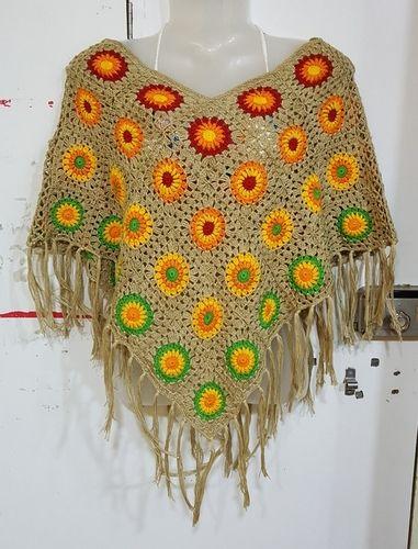 Hand Crocheted Poncho Top