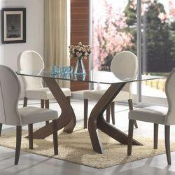 4 Seat Glass Dining Table Set Indoor Furniture