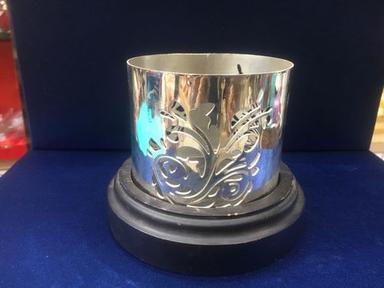 Metal Silver Plated Candle Stand