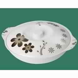 White Melamine Serving Bowl With Lid