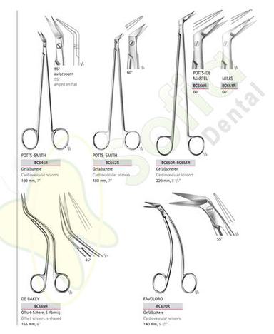  कार्डियोवस्कुलर कैंची, पॉट्स-स्मिथ, पॉट्स-डी मार्टेल, डी बेकी, फेवोलोरो