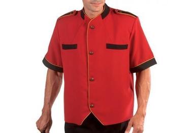 Red Half Sleeve Hotel Bellboy Uniform