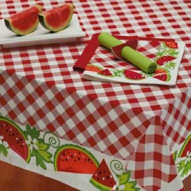 Cotton And Voil Printed Tablecloth