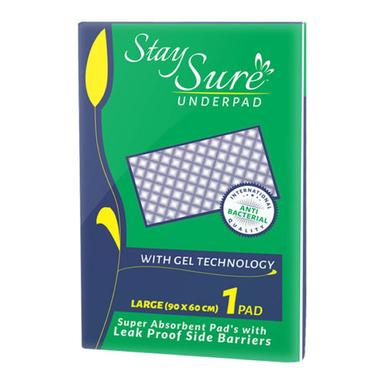 Underpad 60X90 Pack Of 1 (Staysure) Absorbency: 350 Milliliter (Ml)