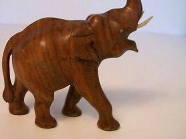 Polished Wooden Hand Carved Elephant