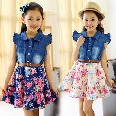 Various Colors Are Available Sleeveless Kids Jeans Top