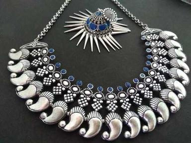 Chokers German Silver Oxidised Necklace
