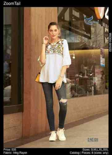 White Casual Wear Woman'S Top