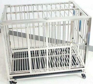 Silver Dog Cage With Steel Material