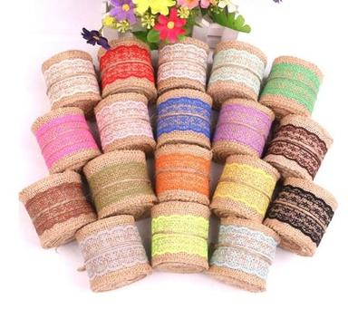 Lace Jute Roll For Wedding Party Decoration Size: 2.4" Width