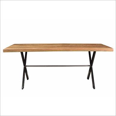 Brown Wrought Iron Wooden Table