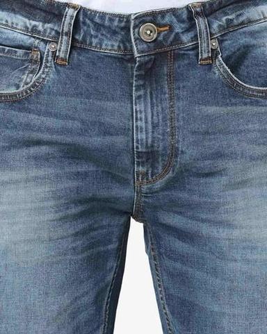 Blue Mens Regular Fit Denim Jeans