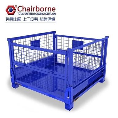 Blue Stackable Storage Steel Transport Collapsible Cage Pallets
