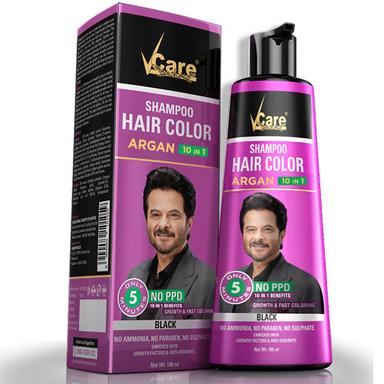 Natural Black Shampoo Hair Color Argan 10 In 1 Combo Pack (Vcare)