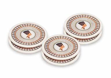 Multi Asian Round Office And Home Tea Or Coffee Coasters And Mats Set Of 6 Pcs