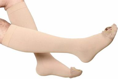 Beige Colour (Skin Color) Ontex Instead Knee Length Cotton Anti Embolism Stockings