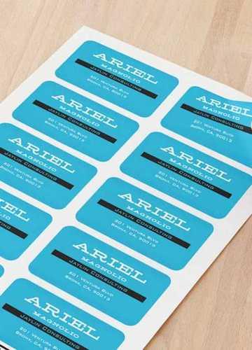 Blue Personalized Printed Mailing Labels 