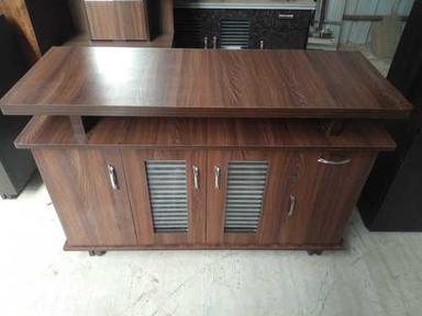Brown Polished Wooden Tv Table