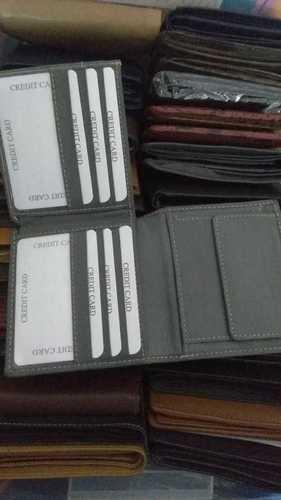 Grey Bifold Leather Wallets