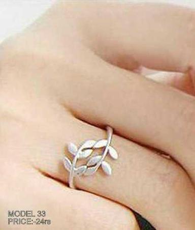 Silver Leaf Design Imitation Finger Rings