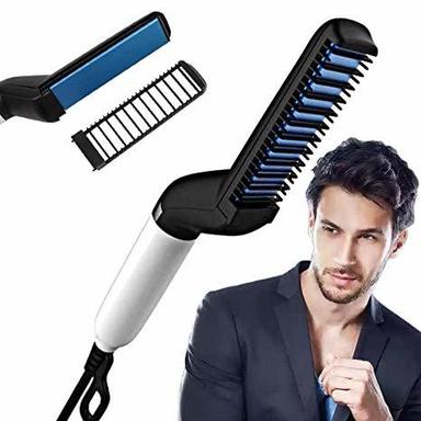 Black /  White Multifunctional Curly Hair Straightening Comb Curler For Men