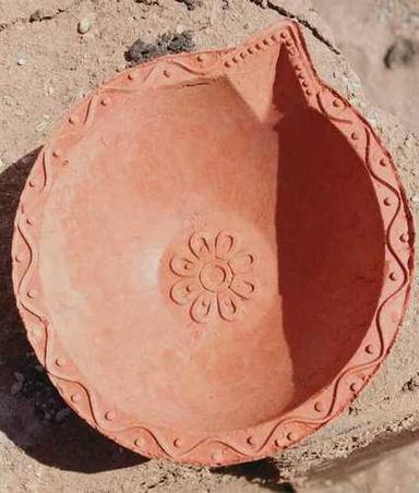 Red Eco Friendly Decorative Terracotta Diya