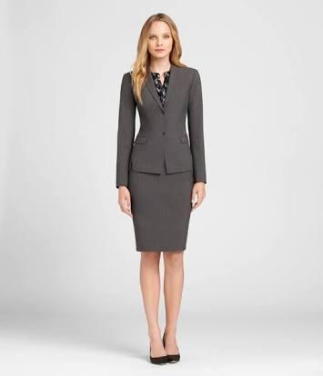 Dark Grey Women Corporate Skirt Suit