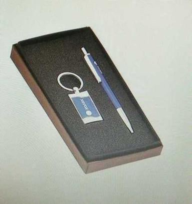 Blue Pen And Keychain Gifts Set