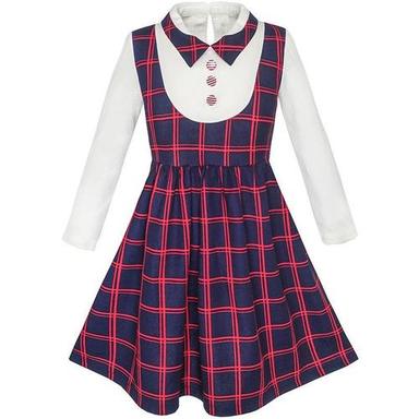 Pure Cotton School Uniform Frock Collar Style: Classic