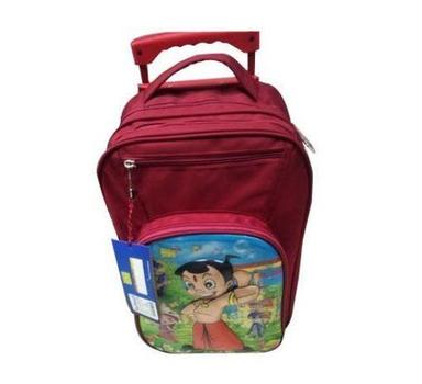 Multicolor Polyester Trolley School Bag