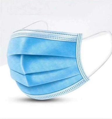 Blue Disposable 3 Ply Non Woven Fabric Mask