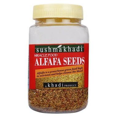 Brown Natural And Organic Alfalfa Seeds - 200 Gm