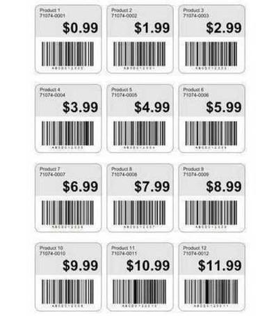 Printed Barcode Price Tags Length: 5 Inch (In)