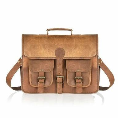 Brown Vintage Leather Briefcase Messenger Bag