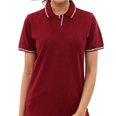 Womens Premium Polo Neck Cotton T-Shirt With Tipping Age Group: Above 18