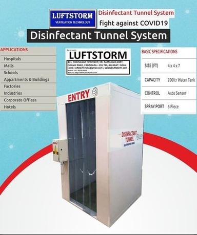 Long Life Disinfectant Tunnel System Dimension(L*W*H): 4 X 4 X 7 Foot (Ft)