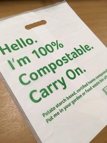 White 100% Compostable Carry Bags