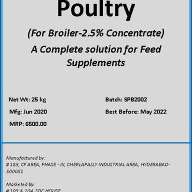 Broiler Premix Concentrate For Feed Supplements  Grade: A