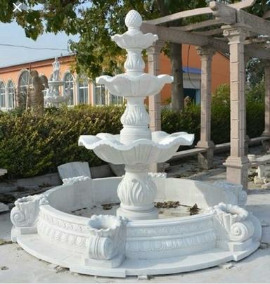 Antique White Marble Fountain Lighting: Multicolored Led Light