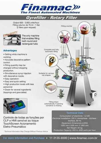 Silver Automatic Ice Cream Rotary Filler