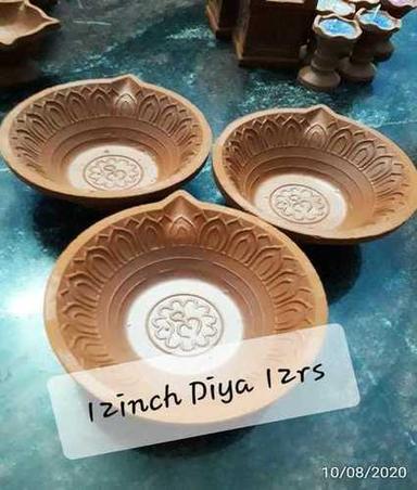 Brown 12 Inch Clay Decorative Akhand Diya