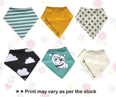 Cotton Colored Printed Baby Bibs