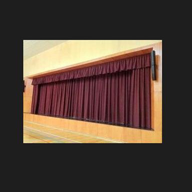 Red Plain Motorized Stage Curtain
